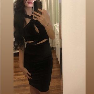 Cutout velvet dress